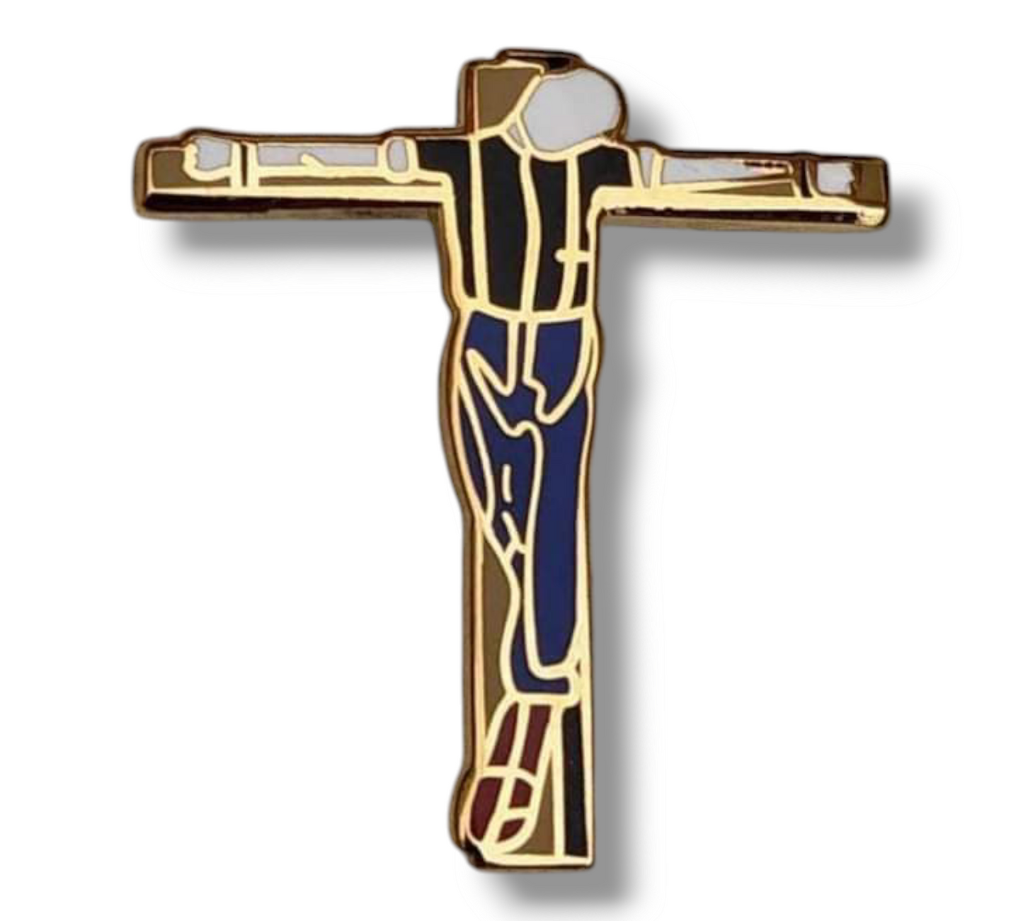 Pin metálico skinhead crucificado